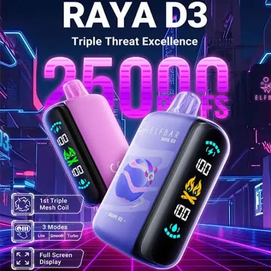 Elfbar Raya D3 25,000 puffs Rechargeable